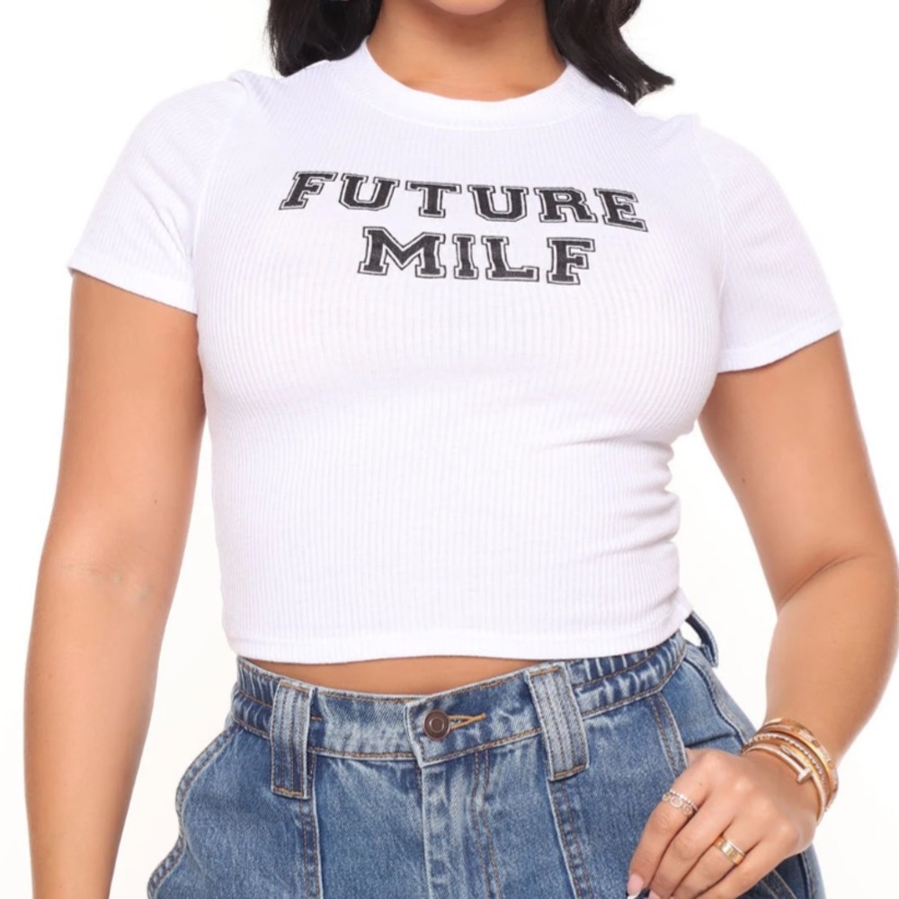 Fashion Nova "Future MILF" crop top